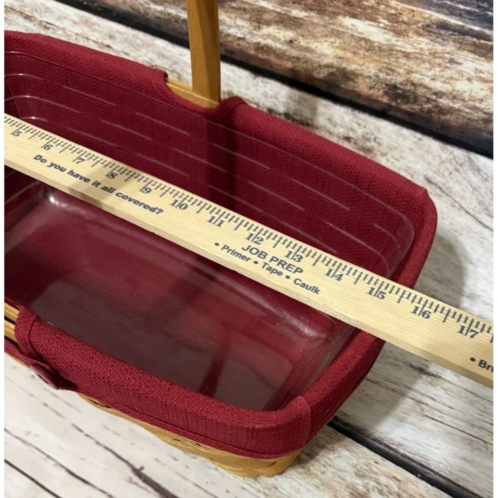 Longaberger Burgundy Basket Liner Fits 15x9 Basket Button Authentic Spring
